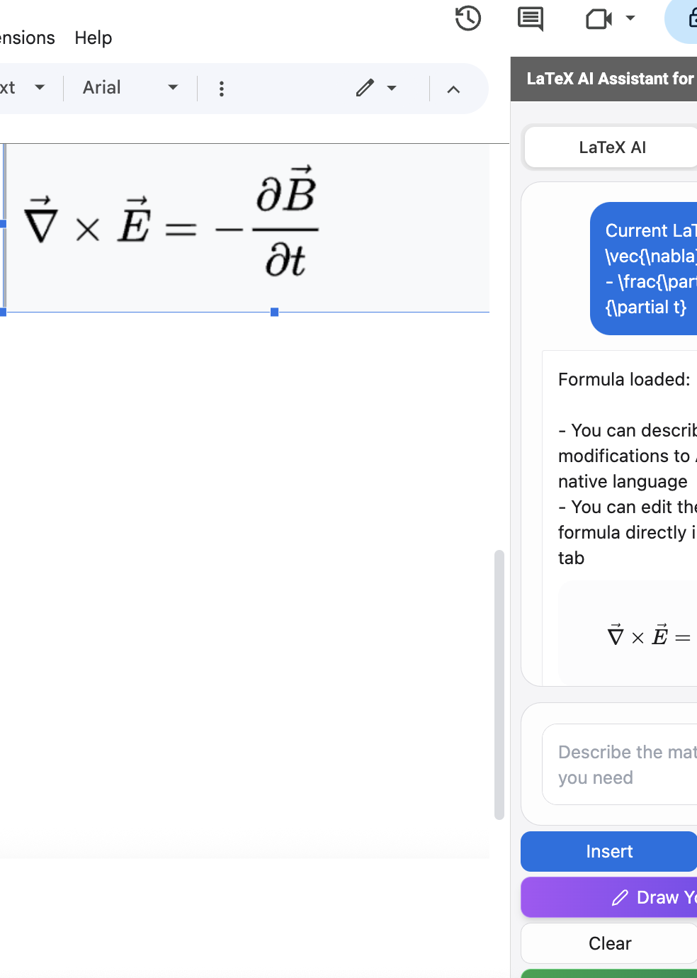 Google Docs LaTeX 2. Copy Formula Image to Google Docs - Copy formula images directly to Google Docs - our AI automatically extracts and converts them to equations.