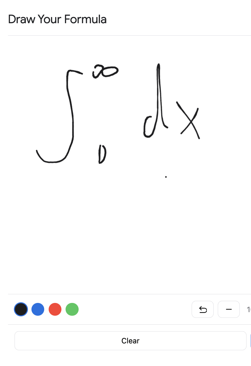 Google Docs LaTeX 4. Direct Handwriting - Draw formulas directly in our plugin - real-time recognition converts your handwriting to LaTeX in Google Docs instantly.