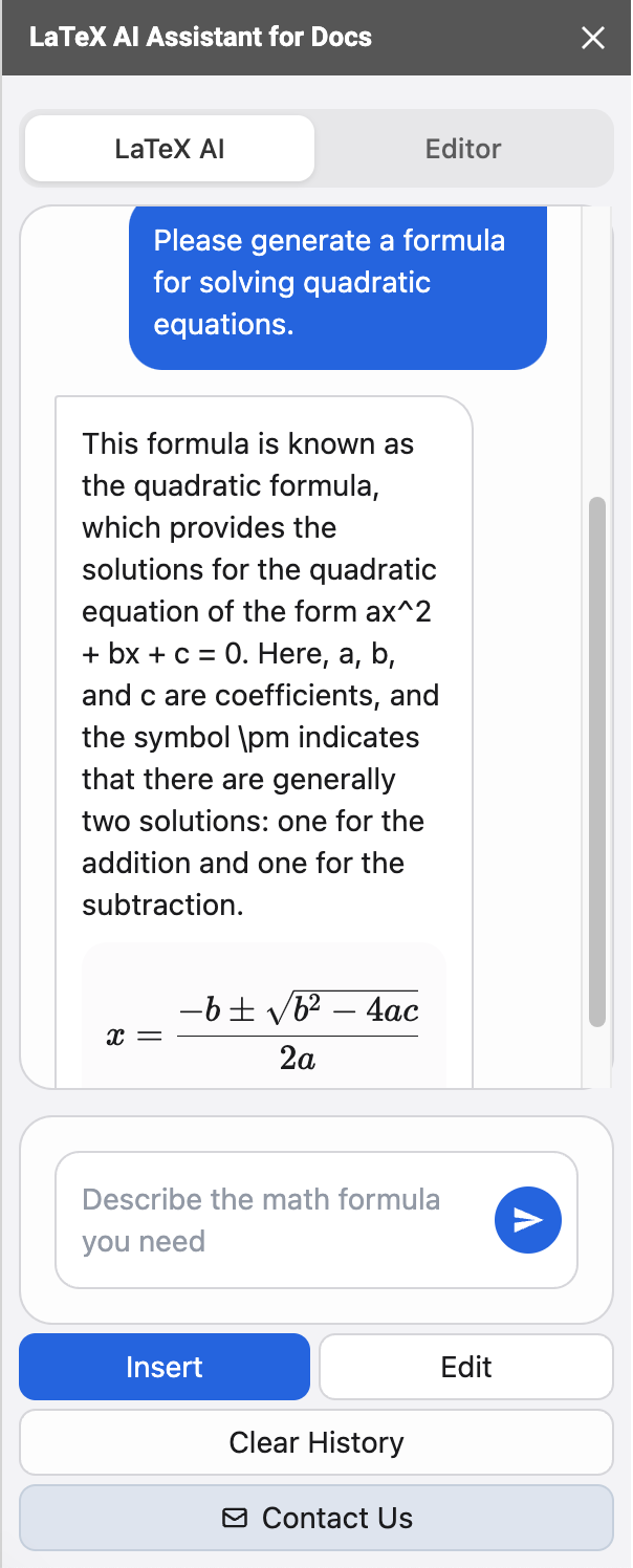 2. AI Generates LaTeX